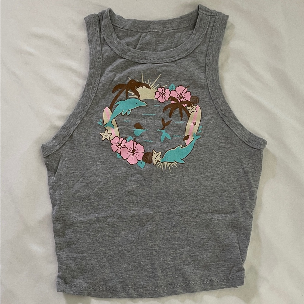 Suzieb heather grey aquamarine tank